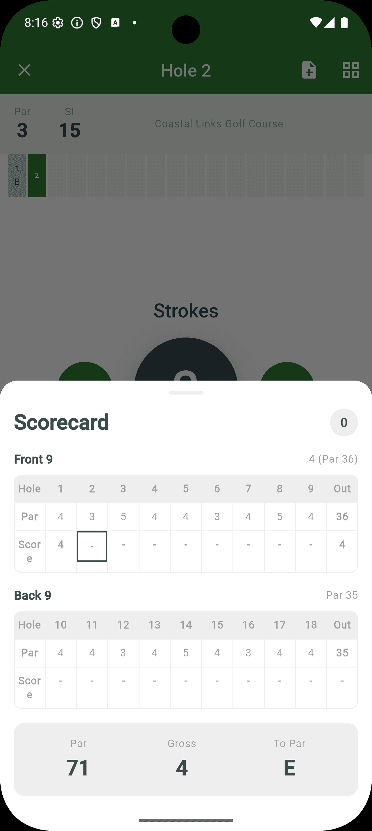 Live scorecard overlay